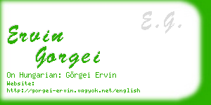 ervin gorgei business card